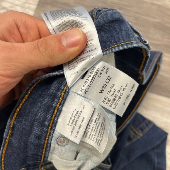 Levi's 510‎ Blue Red Tab Mens 30x30 Wash Super Skinny Fit Straight Leg Jeans EUC - Picture 5 of 13